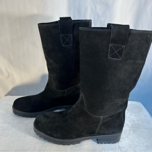 Black Suede Heeled Boots - Picture 6 of 11